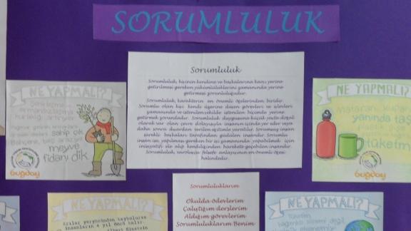 Prof. Abdullah Türkoğlu Ortaokulu öğrencilerine Değerler Eğitiminde Sorumluluk Eğitimi Verildi.