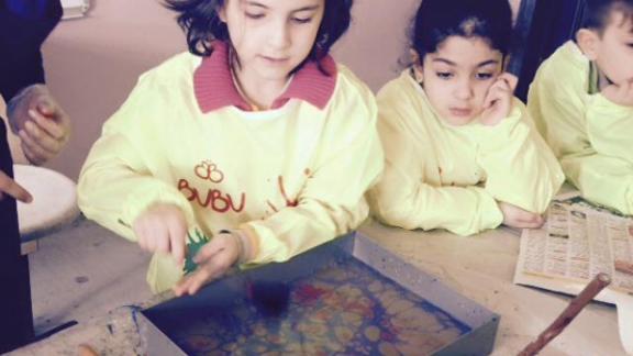 Güzide Yılmaz İlkokulu-Ebru yaptık.. 