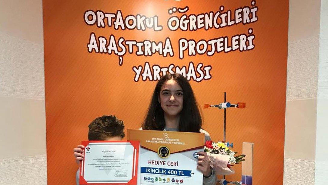13. Ortaokul Öğrencileri Araştırma Projeleri İstanbul Asya Bölge Yarışması İkincisi