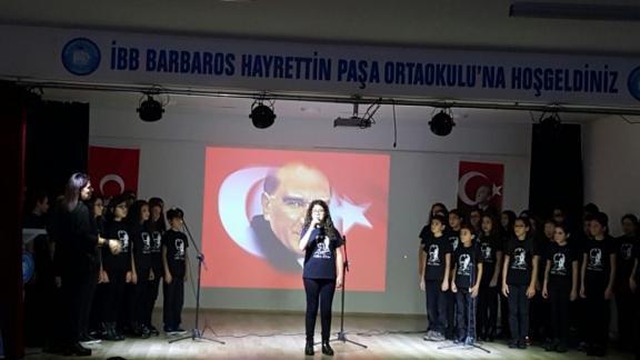 İBB Barbaros Hayrettin Paşa Ortaokulu - 10 Kasım Atatürkü Anma İlçe Töreni Okulumuzda Yapıldı