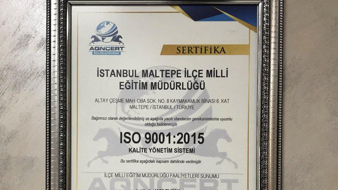 Müdürlüğümüzde sunulan hizmet standartları, Uluslararası Kalite Belgesi ISO 9001: 2015 almaya hak kazandı.  Tüm personelimize teşekkür ederiz. 